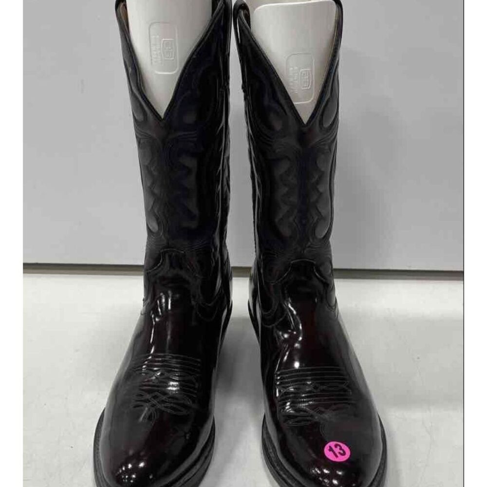 Rancho Valencia Handmade Men's Black and Brown Boots Size 13